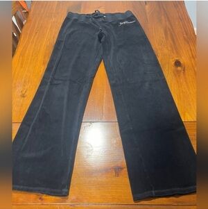 Vintage Juicy Couture Womens Y2k Black French Terry Lounge Pants